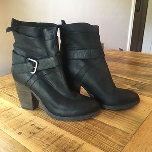 Steve Madden Leather Black Booties NWOT